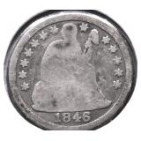 1846 SEATED DIME G RARE DATE