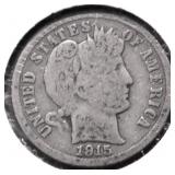 1915 BARBER DIME G