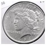 1924 PEACE DOLLAR AU