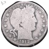 1912 BARBER HALF DOLLAR G