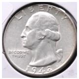 1948 CHOICE BU WASHINGTON QUARTER