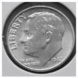 1947 SUPURB GEM FULL TOURCH ROOSEVELT DIME