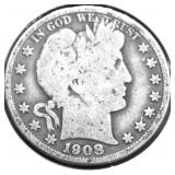 1908 O BARBER HALF DOLLAR G