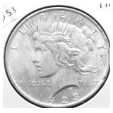1923 PEACE DOLLAR AU