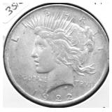 1922 PEACE DOLLAR AU