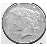 1922 D PEACE DOLLAR AU DETAILS