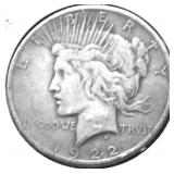 1922 S PEACE DOLLAR VF