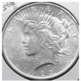 1922 CHOICE BU PEACE DOLLAR