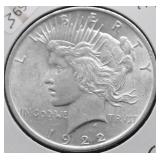 1922 CHOICE BU PEACE DOLLAR