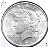 1924 CHOICE BU PEACE DOLLAR
