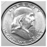 1952 D GEM BU FBL FRANKLIN HALF DOLLARS