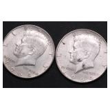 2 1964 KENNEDY HALF DOLLARS