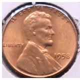 1958 SUPURB GEM RED LINCOLN CENT