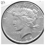 1923 S PEACE DOLLAR VF