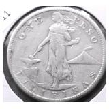 1909 S US PHILIPPINES SILVER PESOS XF