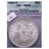1884 O ICG MS63 MORGAN DOLLAR