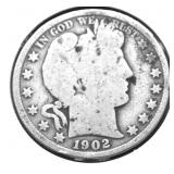 1902 BARBER HALF DOLLAR G
