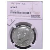 1967 NGC MS67 SMS KENNEDY HALF DOLLAR