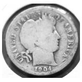 1904 BARBER DIME G