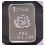 1 GRAM .999 SILVER BAR