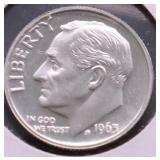 1963 CAMEO PROOF ROOSEVELT DIME