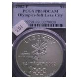 2002 P PCGS PF69DC SALT LAKE OLYMPIC SILVER DOLLAR
