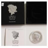 2021 PEACE DOLLAR W BOX PAPERS