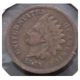 1865 INDIAN HEAD CENT VF