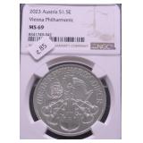 2023 NGC MS69 VIENA PHILHARMONIC 1 OZ .999 SILVER