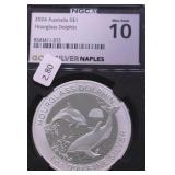 2024 NGC 10 HOURGLASS DOLPHIN 1 OZ .999 SILVER