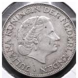 1959 NETHERLANDS 2 1/2 GUELDEN XF