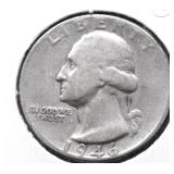 1946 D WASHING QUARTER VF