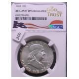 1963 NGC GEM BU FRANKLIN HALF DOLLAR