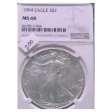 1994 NGC MS68 SILVER EAGLE