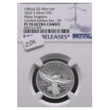 2022 S NGC PF70 UC MAYA  ANGELOU QUARTER