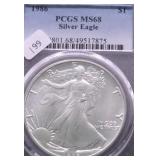 1986 PCGS MS68 SILVER EAGLE