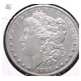 1885 MORGAN DOLLAR AU