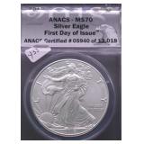 2018 ANACS MS70 SILVER EAGLE