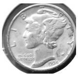 1936 MERCURY DIME AU