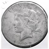 1922 S PEACE DOLLAR VF