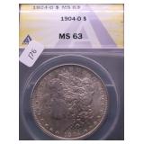 1904  O  ANACS MS63 MORGAN DOLLAR