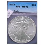 2018 ICG MS70 SILVER EAGLE