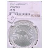 2016 P AUSTRALIA NGC MS70 KANGAROO 1 OZ .999 SILVE