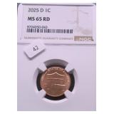 2025 D NGC MS65 RED LINCOLN CENT