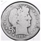 1905 BARBER HALF DOLLAR G