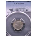 1957 D PCGS MS66 ROOSEVELT DIME