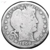 1908 O BARBER HALF DOLLAR G
