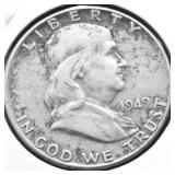 1949 FRANKLIN HALF DOLLAR VF
