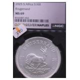 2025 NGCMS 69 KRUGERRAND 1 OZ .999 SILVER