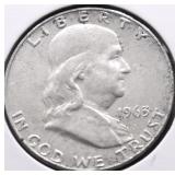 1963 D CHOICE BU FRANKLIN HALF DOLLAR
